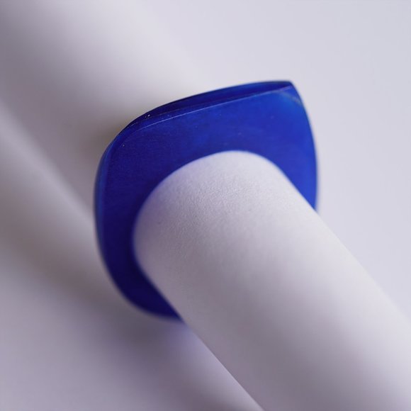 Blue Vinyl Record Ring - Picture 2 of 3